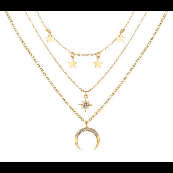 Star Crescent  Necklace - Picture 2 of 2